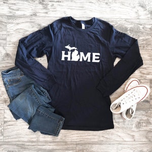 Long Sleeve Michigander Michigan HOME T-Shirt