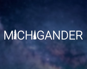 Calcomanía para parachoques de Michigander - 8 pulgadas - Blanco, Mitten, MI, Michigan, Up North, Love