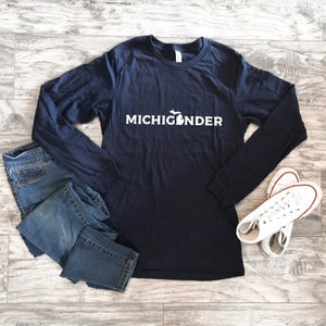 Long Sleeve Michigander Michigan T-Shirt - Messenger Mitten