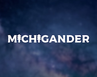 Calcomanía para parachoques de Michigander - 10 pulgadas - Blanco, Mitten, MI, Michigan, Norte, Amor, Vinilo
