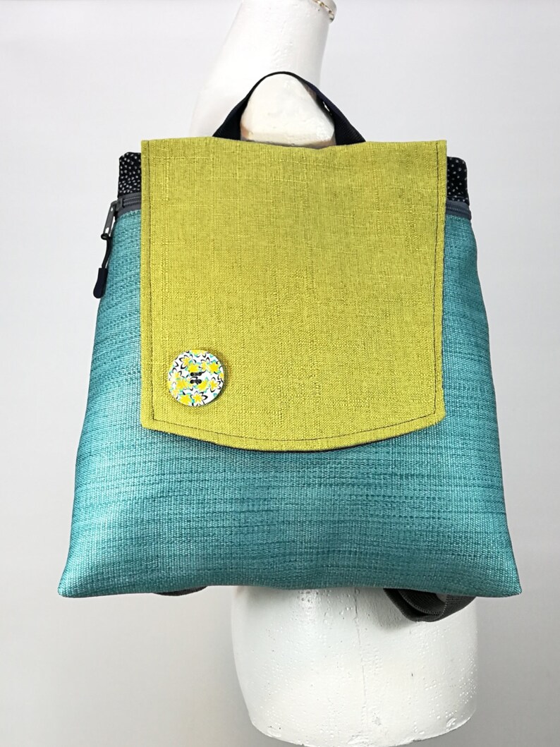 Canvas Backpack Eco Backpack All Fabric Backpack Light Blue Etsy