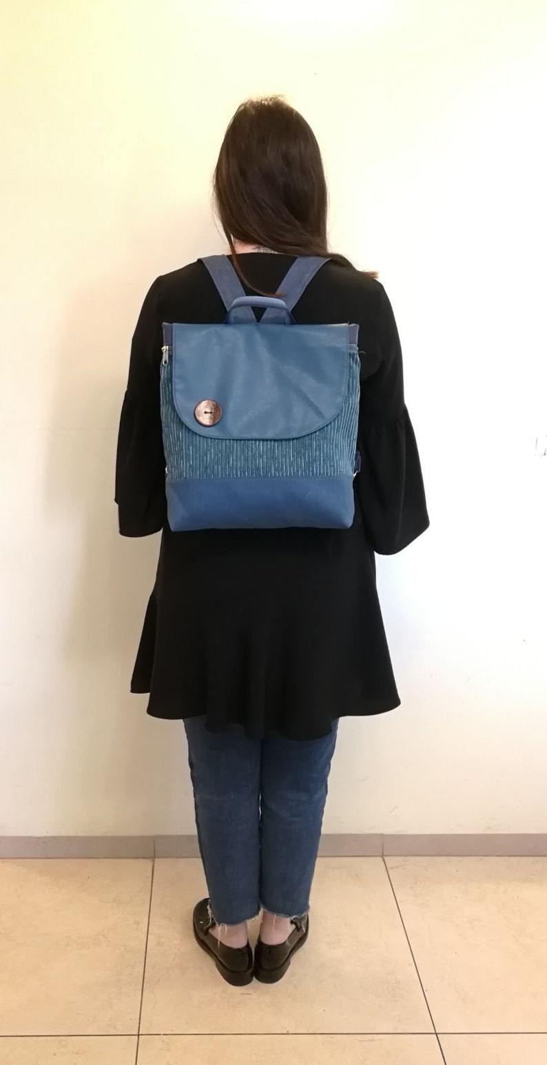 Every day backpack Women backpack Book backpack Ipad bag Eco vegan backpack Light weight bag Blue turquoise backpack Free shipping