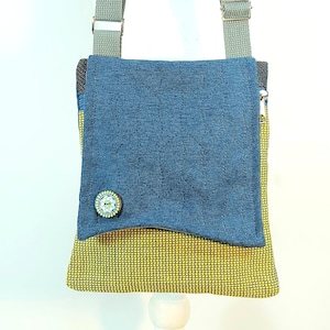Kleine Umhängetasche Geldbörse, Stofftasche, Crossbody Bag Sling, Vgan Frauen Geschenk, Kleine grün blau Tasche, Iphone Tasche, leicht, kostenloser Versand