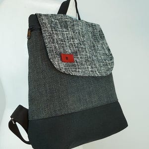 Mochila vegana ecológica, mochila ligera, bolso gris negro, mochila diseñada, mochila moderna y elegante, mochila Boho Day, envío gratis