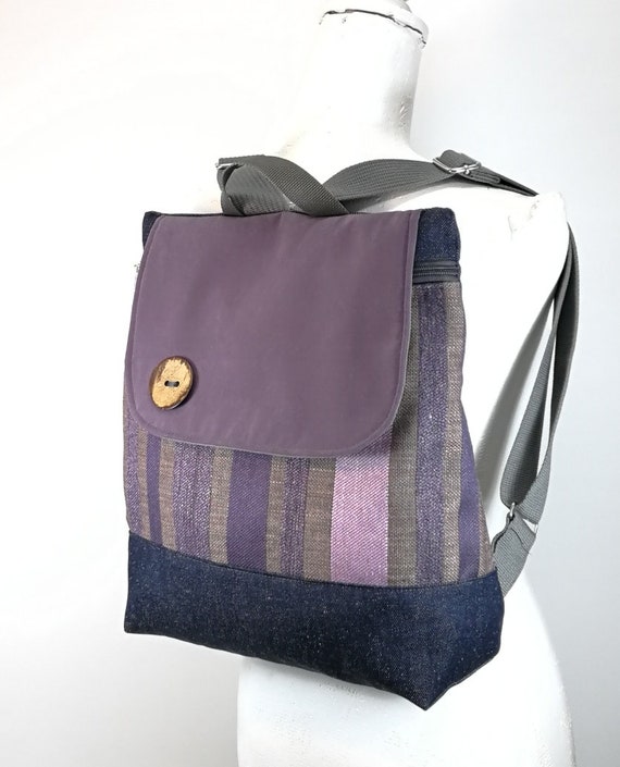 Purple snake square backpack purse,hand made eco friendly college backpack faux leather statement designed handbag vegan women/'s bag