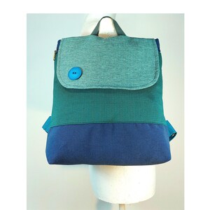 Mochila ecológica vegana, mochila de tela resistente, bolso para iPad, mochila para mujer, bolso ligero, hermoso bolso azul turquesa, envío gratis