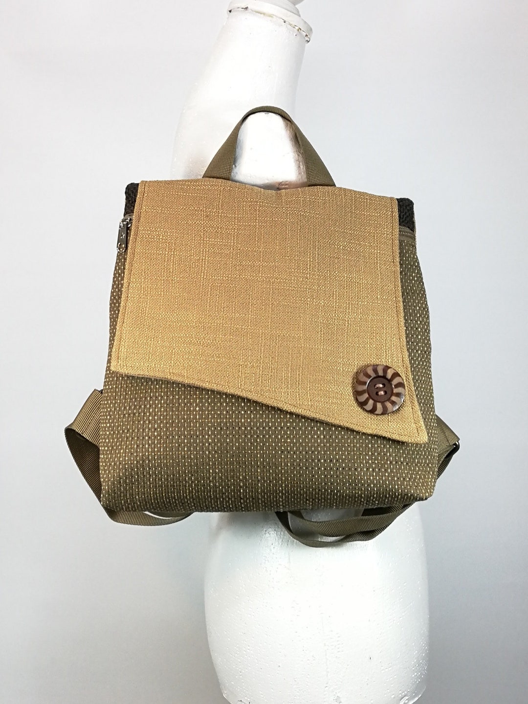 Mini Backpack Purse, Zipper Knapsacks, Quiet Colors Vegan Backpack