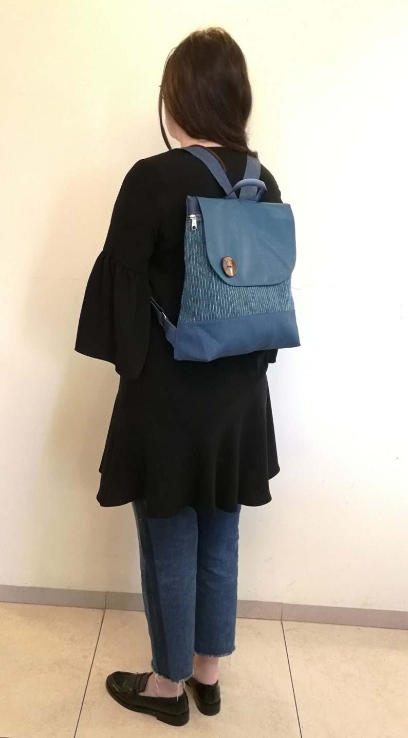 Every day backpack Women backpack Book backpack Ipad bag Eco vegan backpack Light weight bag Blue turquoise backpack Free shipping