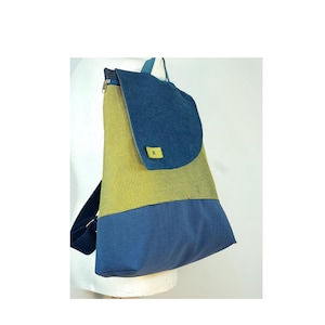 Laptop Backpack,  Computer Bag, Vegan bike bag, Green blue backpack, Student backpack, Office day bag, Lightweight backpack, Free Shipping
