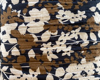 Floral Print Lightweight Crinkle Fabric, Poly Cotton Blend