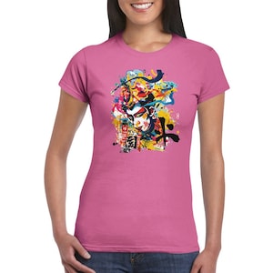 Japanese Geisha Classic Womens Crewneck T-shirt Graffiti Street Art