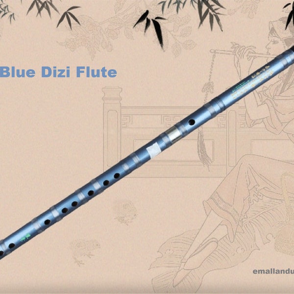 Blue Dizi High Quality Bamboo Flute Chinese Traditional Handmade Wood Musical Instrument C D E F G Key Sale Gift Offer