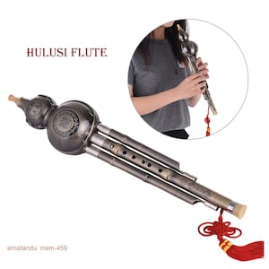 C key Hulusi Flute Chinese Traditional Yunnan Gourd Cucurbit Flute Ethnic Aluminum Copper Plated  Woodwind Instrument Gift Free Shipping