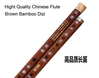 Bamboo Dizi Flute: Brown Traditional Chinese Wind Instrument