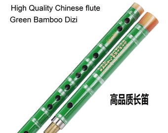 Flauta Dizi de bambú - Instrumento de viento de madera tradicional chino de color verde
