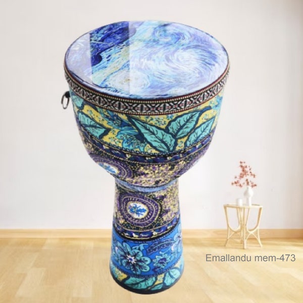 African Djembe Drum 8.5 inch Colorful Cloth Art ABS Barrel PVC Skin for Children Hand Drum Musical Instrument Travel Compact sale Gift Fun