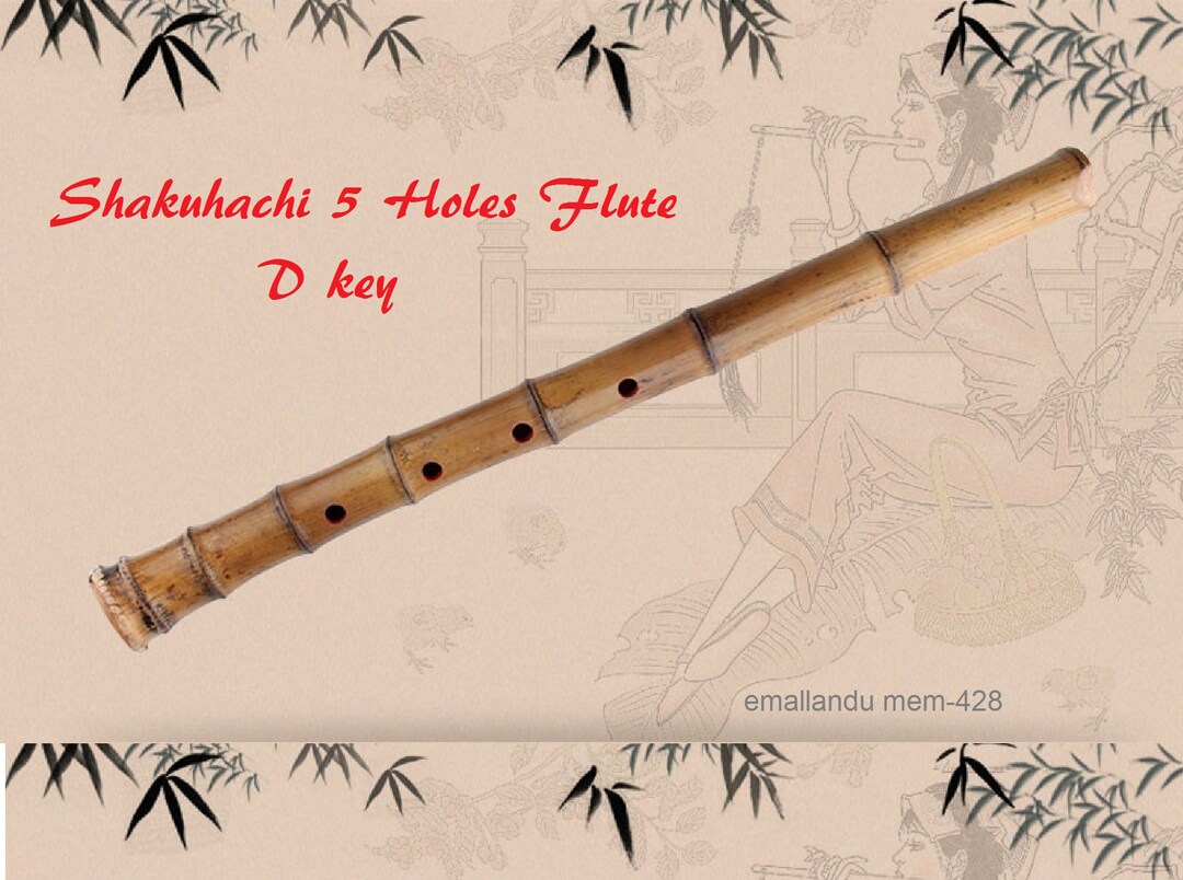 D Key Shakuhachi 5 Holes Flute D Key Wooden Musical Instruments Bamboo