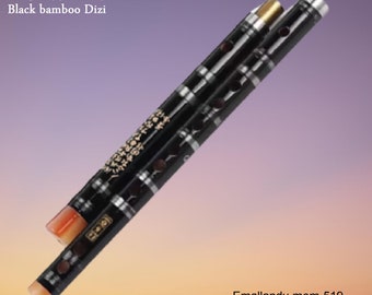 Flauta Dizi de bambú, bansuri tradicional chino negro (clave C-G)