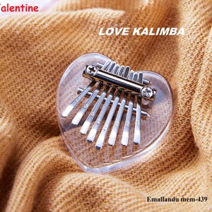 Heart Kalimba: 8-Key Mini Thumb Piano, Crystal Clear