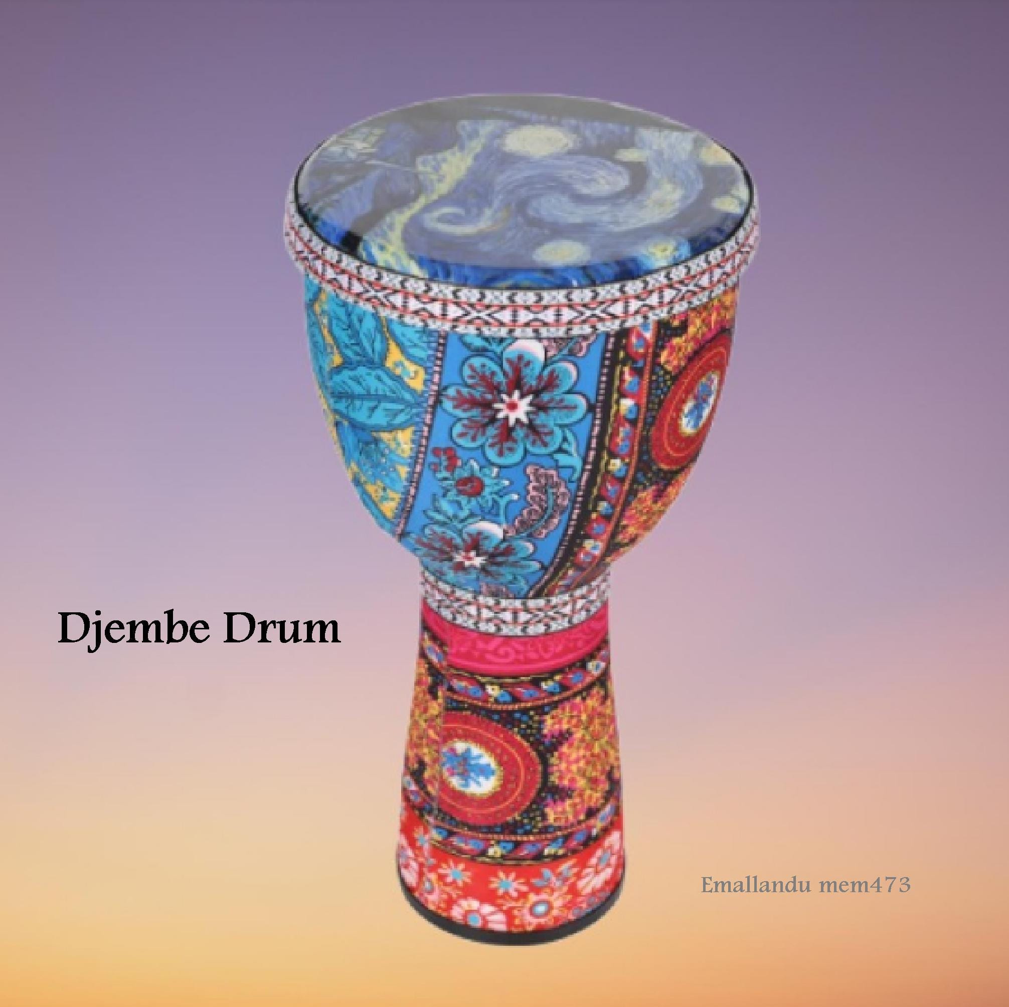 African Djembe Drum Colorful ABS Art Gift Music Outdoors Party Fun