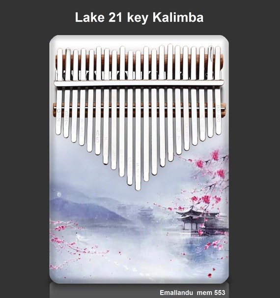 Lake and Hut 21 Key Kalimba Mbira Sanza African Thumb Piano Play