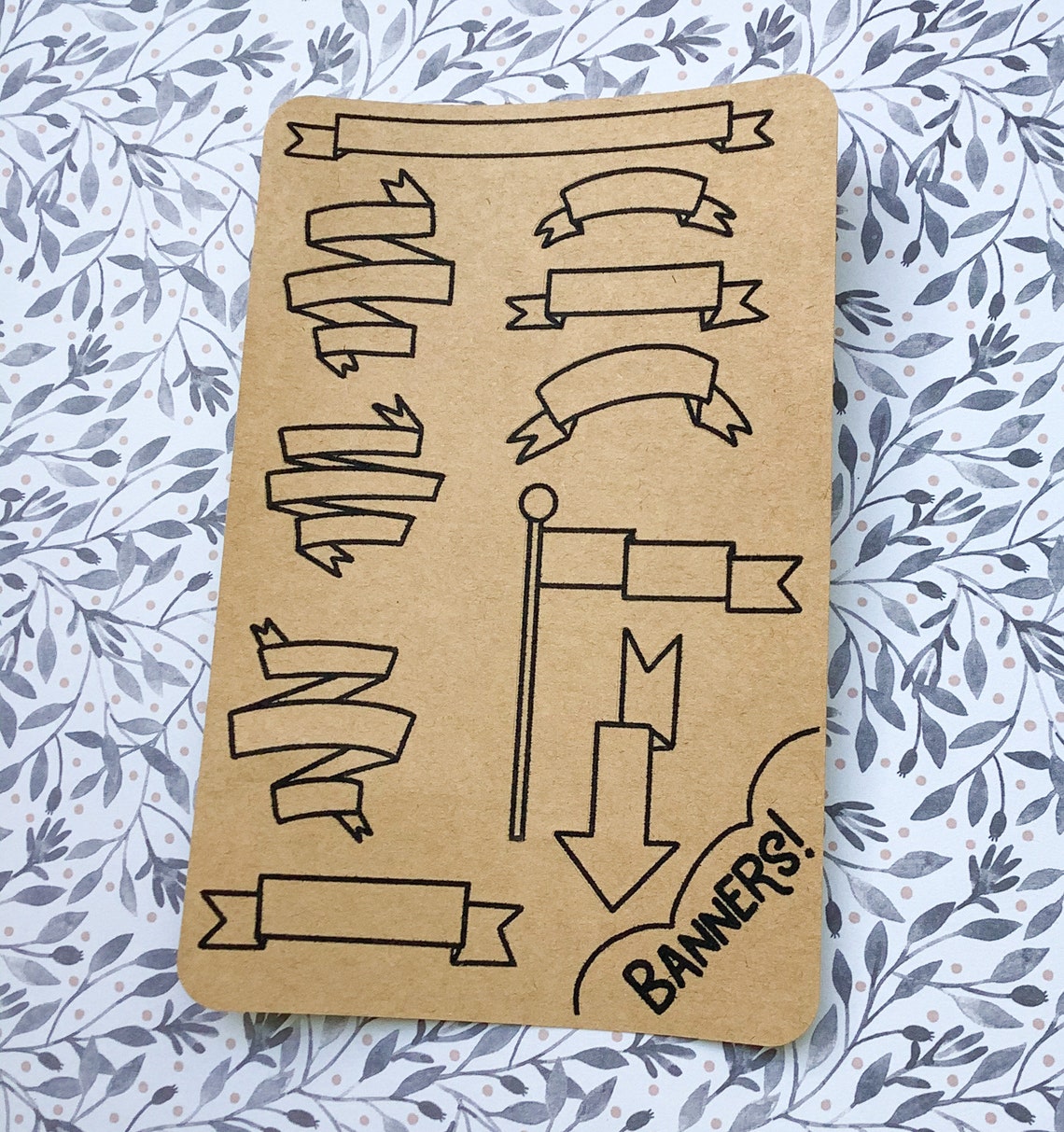 Kraft Paper Banner Stickers Journal Header Stickers Writable Etsy