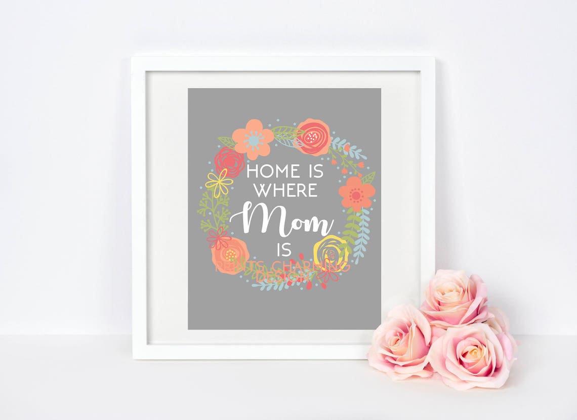 Printable Mother’s Day Print Home is Where Mom is | Etsy