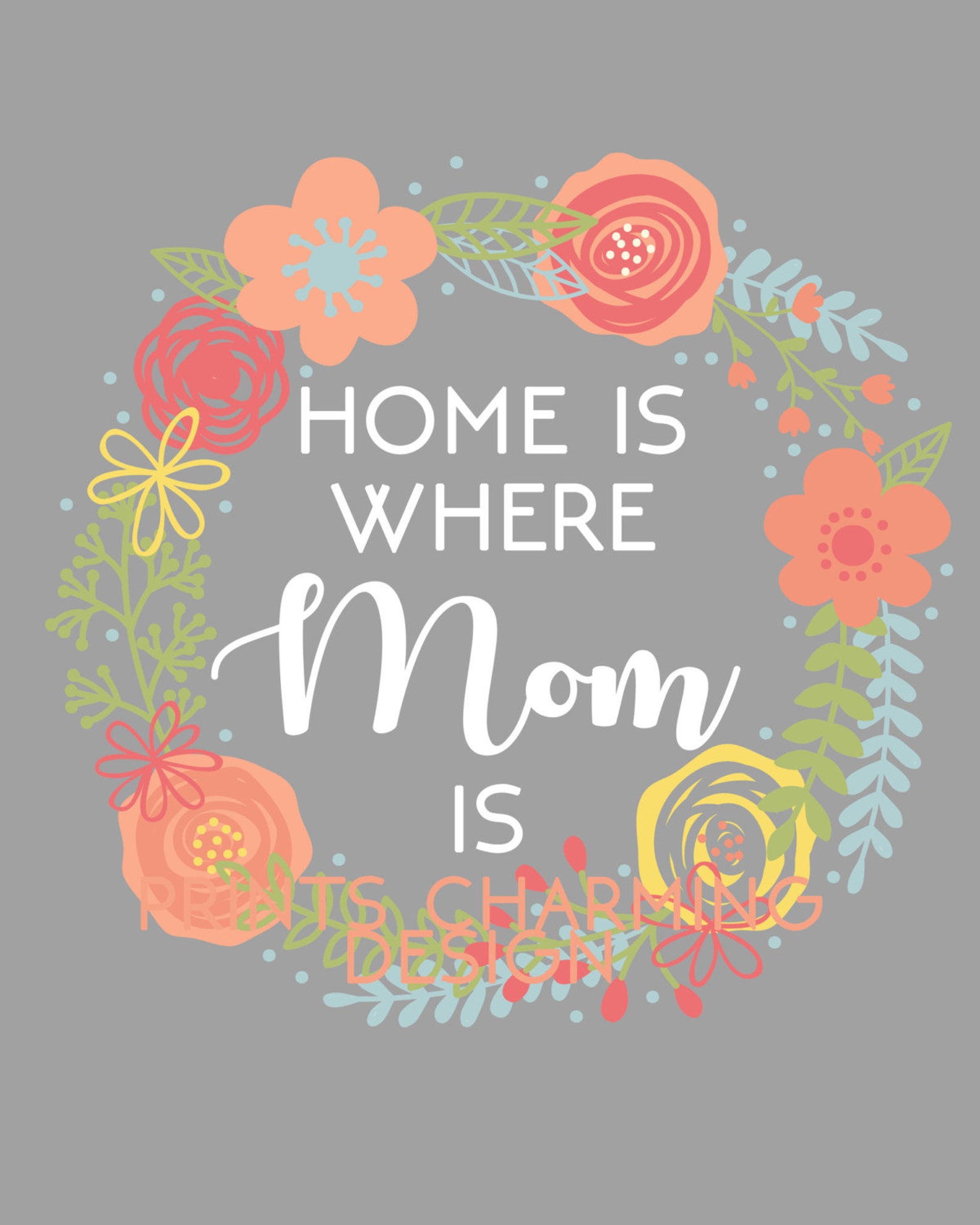 Printable Mother’s Day Print Home is Where Mom is | Etsy