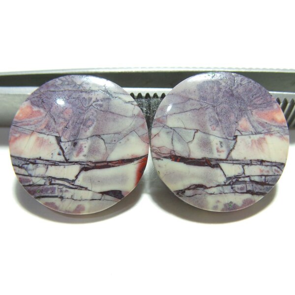 1 Pair Of Natural Porcelain Jasper Smooth Round Shape Pair Porcelain Gemstone 20x20 MM Size Porcelain Jasper Cabochon loose gemstone