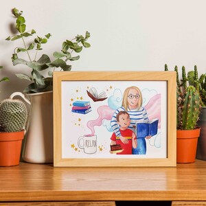 A5 2 People Custom Portrait Hand Painted Acrylic Portrait Personalised Illustration 300dpi Digital File image 6