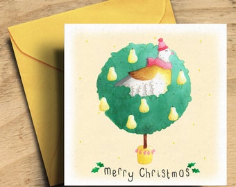 Christmas Card - Partridge Card - Partridge in A Pear Tree Card - Three Style Options