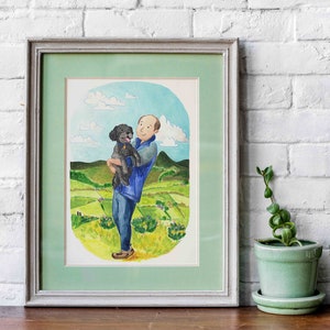 A5 2 People Custom Portrait Hand Painted Acrylic Portrait Personalised Illustration 300dpi Digital File image 2