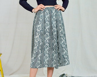 Snakeskin skirt W32-42 vintage 90s printed animal pattern one size XL-XXXXL