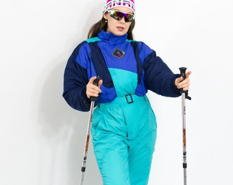 Vintage ski suit snow jumpsuit one piece winter women size L
