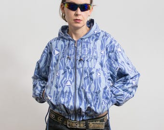 Reebok Vintage 90s Windbreaker Boxy Hooded Jacket M