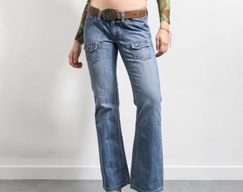 Jean Esprit Y2K taille basse bootcut vintage des années 2000 Denim