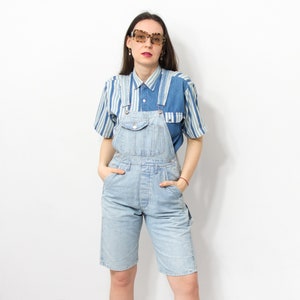 Americanos Overall Shorts Vintage 90er Jahre blau denim Latzhose Damen Größe M