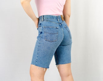 90er Jeans Shorts jeans blau vintage Cutoffs Damen W29 Groß