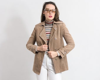 Corduroy spring jacket beige vintage y2ks women size M/L