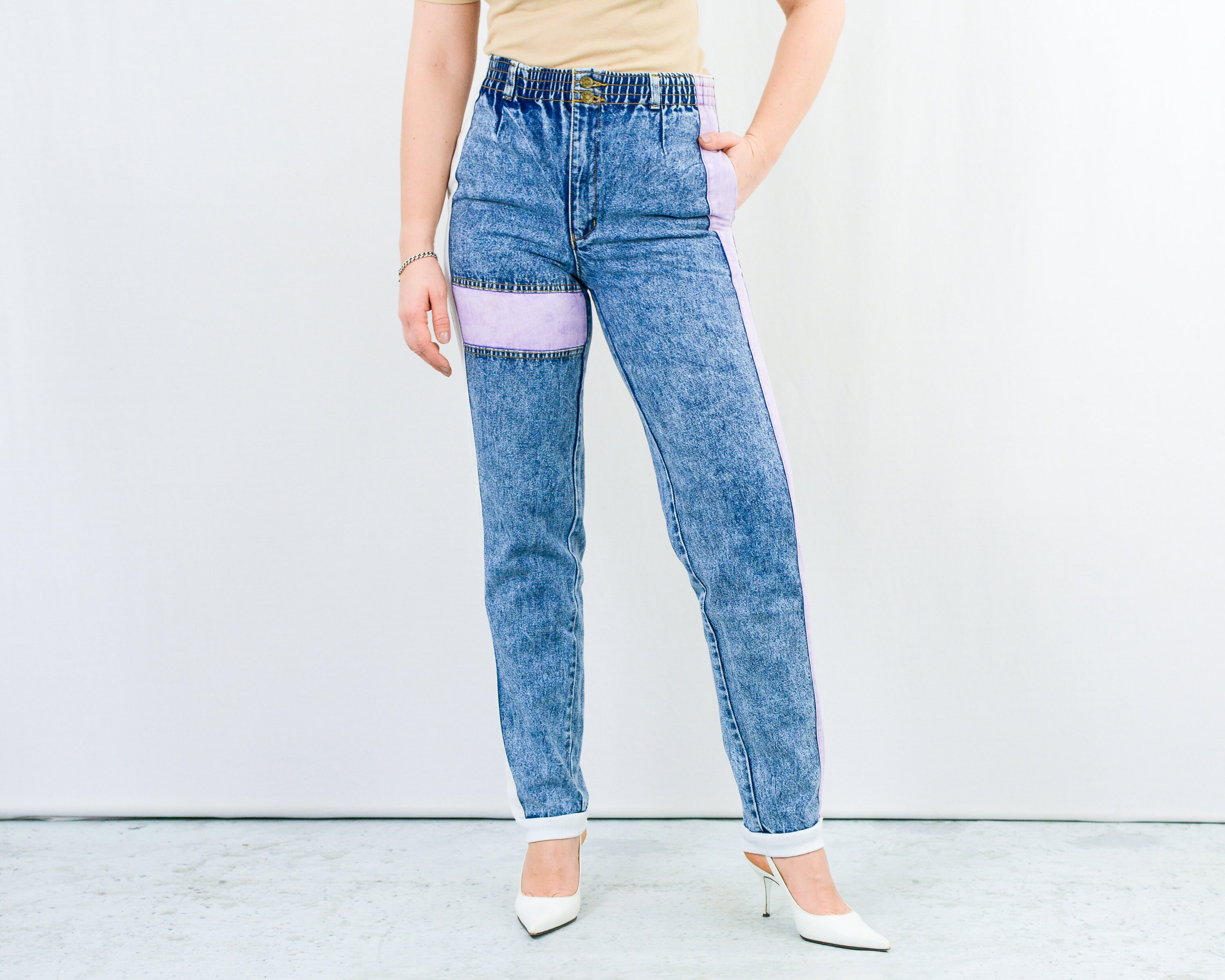 90s Mom Jeans Vintage Stonewashed Blue 