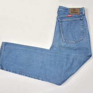 Wrangler vintage jeans high waisted mom pants straight fit leg hipster 1990's Large W32 image 9