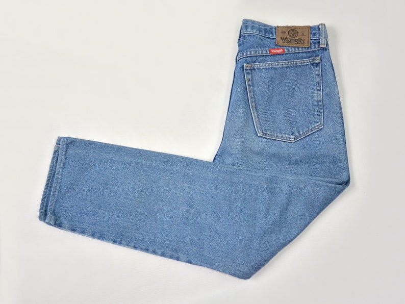 Wrangler vintage jeans high waisted mom pants straight fit leg hipster 1990's Large W32 image 9