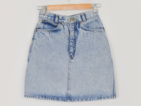 Mini Denim Skirt Vintage 90's Jean Stonewashed Schoolgirl | Etsy