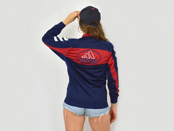 ADIDAS Sweatshirt Vintage Tracksuit Top 90's Blue Red -