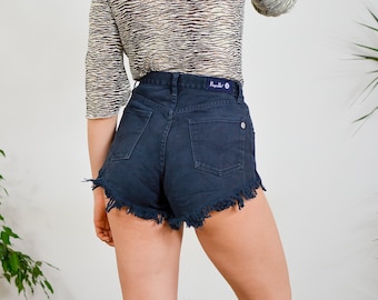 Vintage High Waisted Denim Shorts: Republic Cutoff Frayed Hem