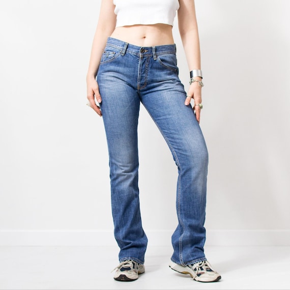 GUESS ジーンズ y2k ヴィンテージ ブルー デニム ストレート レッグ 