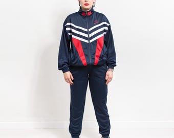 Vintage trainingspak 90's colorblock atletische set dames maat L