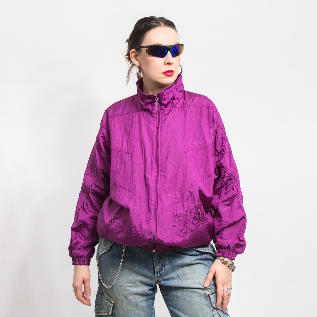 80's Adidas Track Jacket Vintage Purple Women Size M/L - Etsy