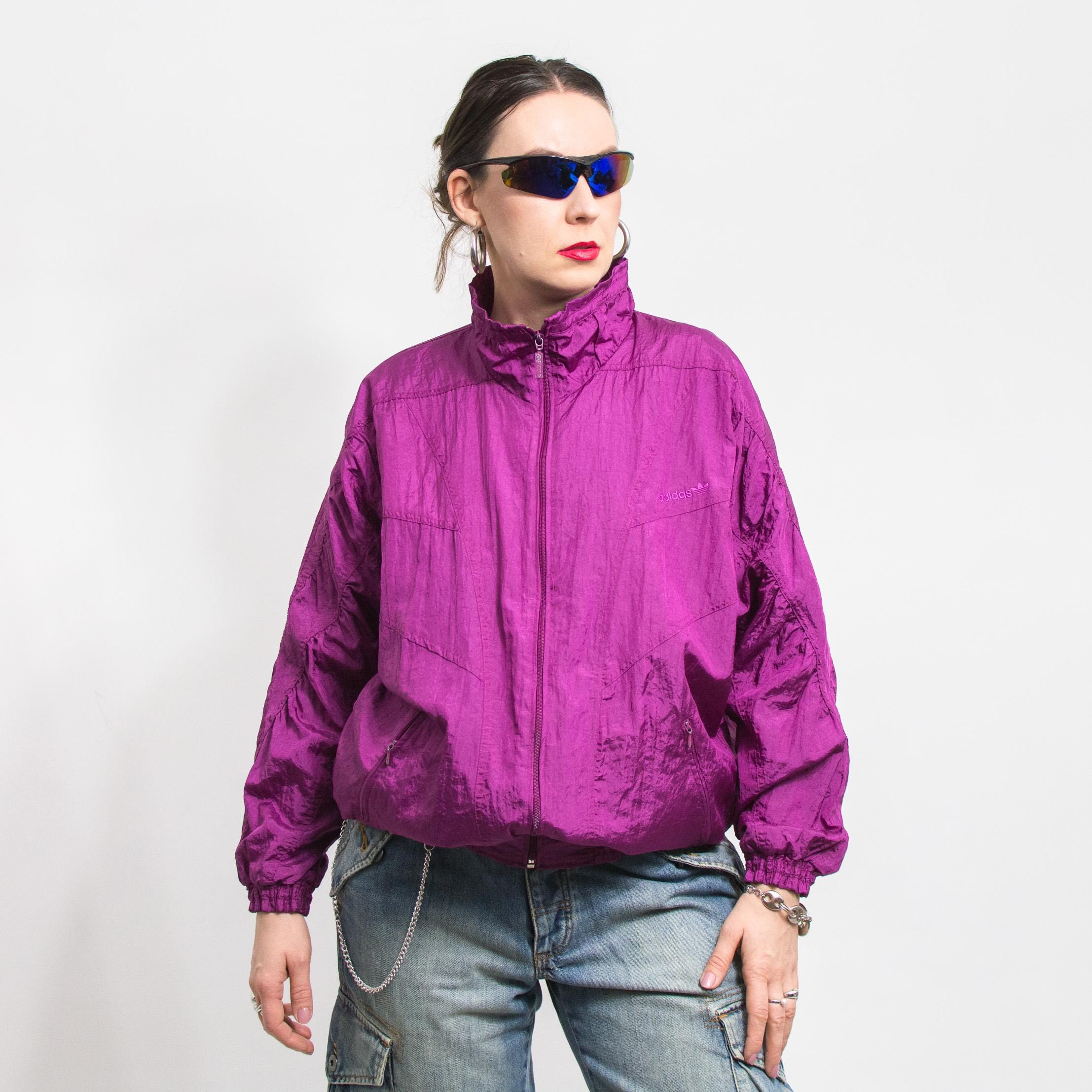 80's Adidas Track Jacket Vintage Purple Women Size M/L - Etsy