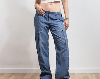 DKNY Baggy Jeans Y2K Wide Leg Low Waist Oversized